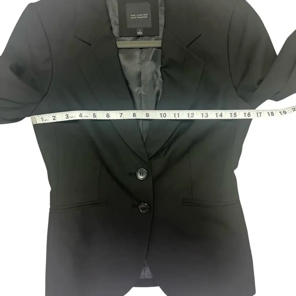 The Limited Black Collection Blazer Womens Size 2 Button Long Sleeve Career Work